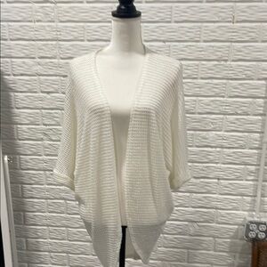 mittoshop White Oversized Cardigan with Batwing Sleeves